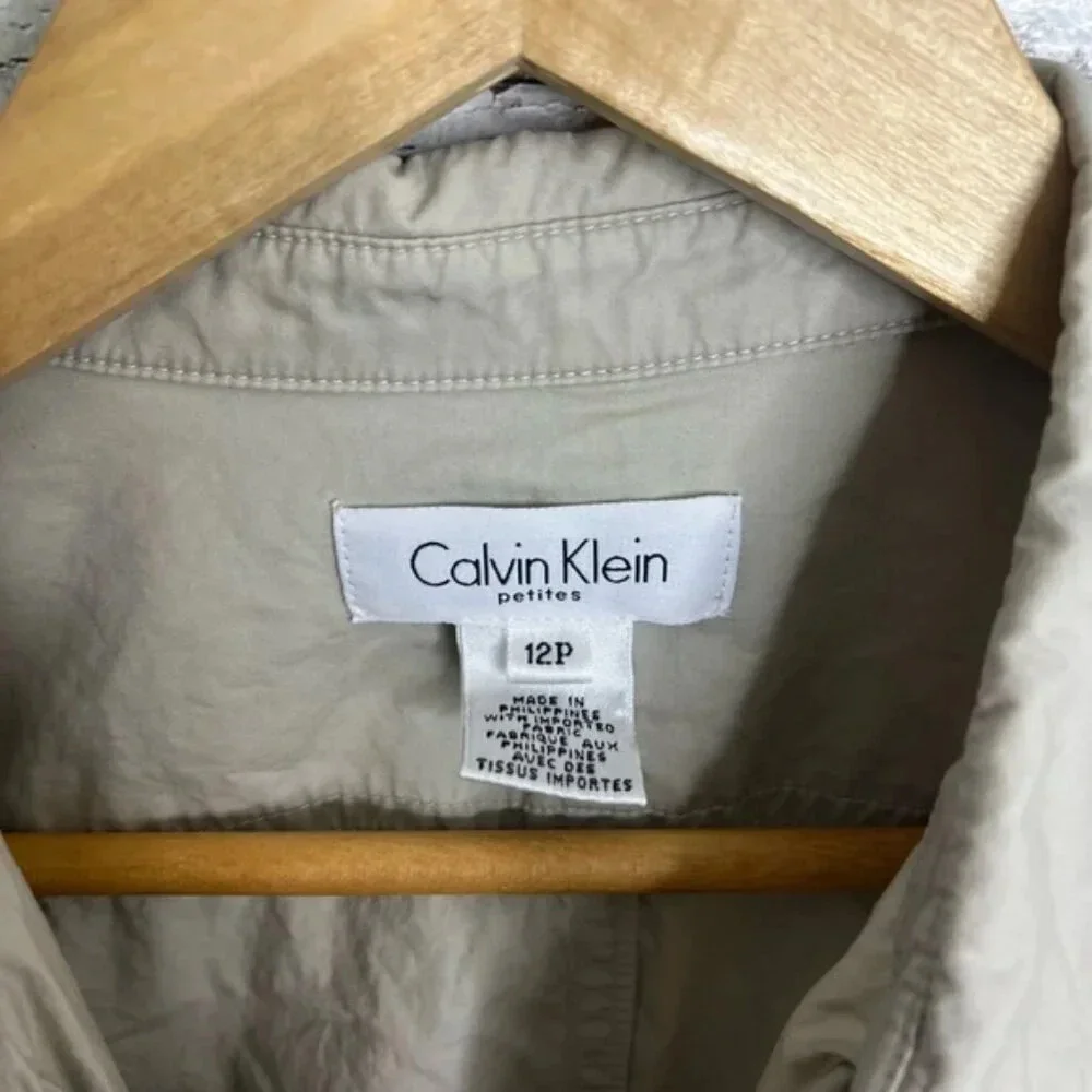 Calvin Klein khaki dress short  sleeve size 12 petite - Picture 5 of 8